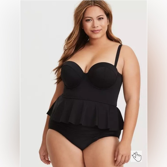 Torrid push-up peplum adjustable tankini - Picture 1 of 8